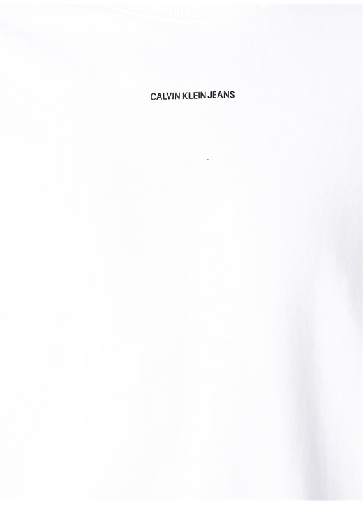 Calvin Klein Jeans Bisiklet Regular Fit Düz Erkek Beyaz Sweatshirt J30J318507-YAF UNISEX MICRO BRANDIN 4
