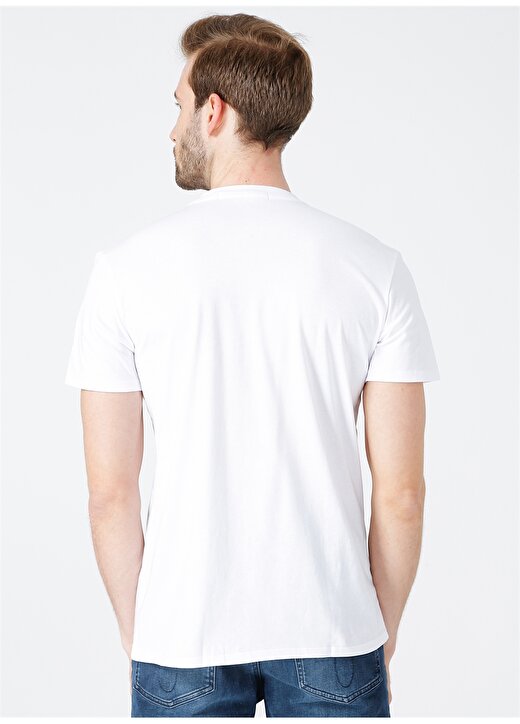 Calvin Klein Jeans Bisiklet Regular Fit Düz Erkek Beyaz T-Shirt J30J317294-YAF MONOGRAM POCKET TEE 4
