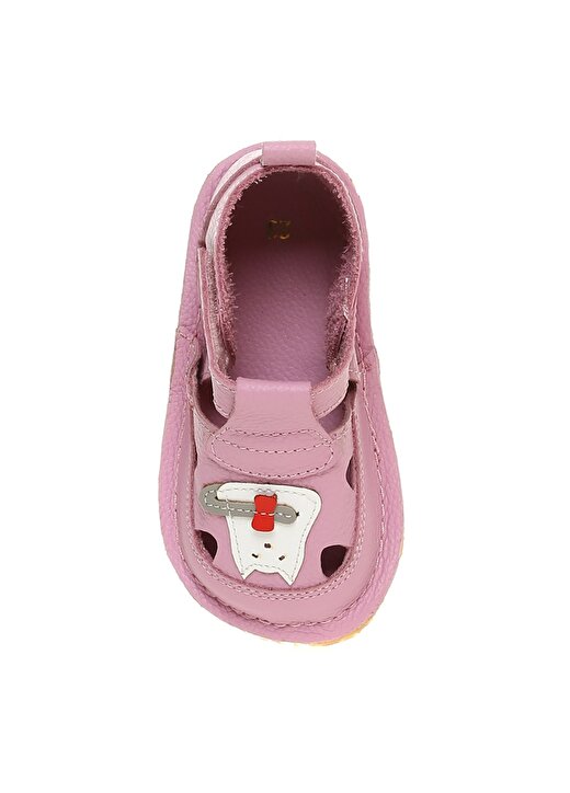 Mammaramma Cırt Cırtlı Deri Pembe Kız Bebek Yürüyüş Ayakkabısı 4