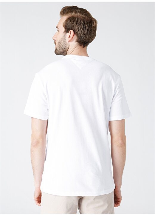 Tommy Jeans Bisiklet Beyazbaskılı Erkek T-Shirt 4