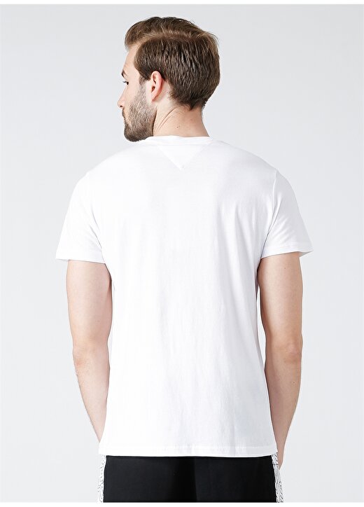 Tommy Jeans Bisiklet Beyaz Baskılı Erkek T-Shirt 4