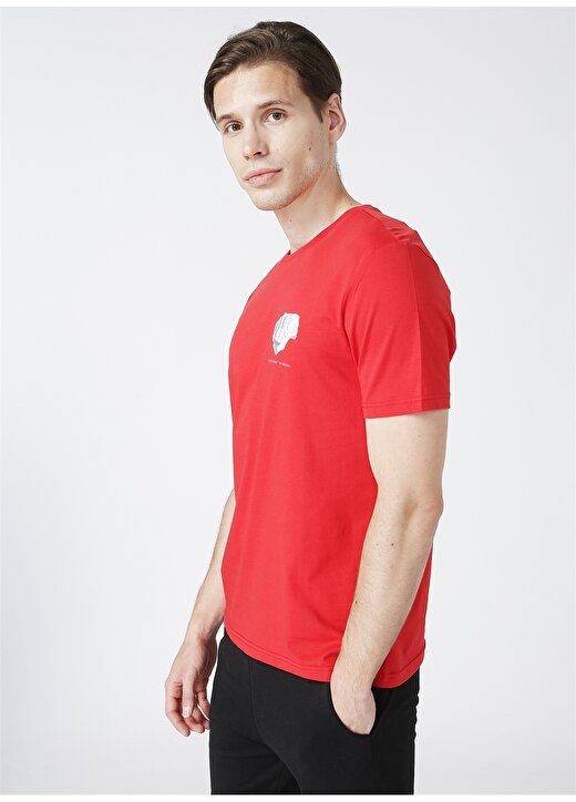 Sweaters Bisiklet Yaka Kırmızı Baskılı Erkek T-Shirt 1
