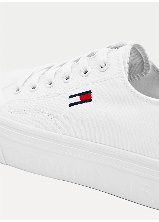 Tommy Hilfiger EN0EN01371YBR Düz Beyaz Kadın Sneaker 3