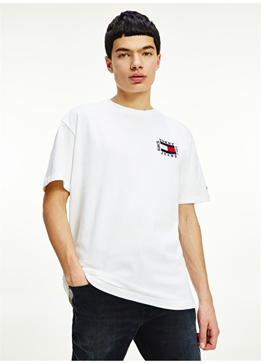 Tommy Jeans Erkek Beyaz T-Shirt 2