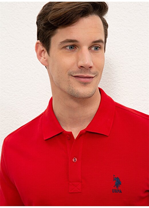 U.S. Polo Assn. Polo Yaka Düz Kırmızı Erkek Polo T-Shirt TP04IY021 2