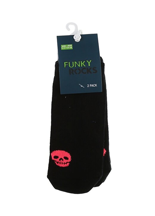 Funky Rocks Siyah Unisex Çocuk Patik Çorap 1