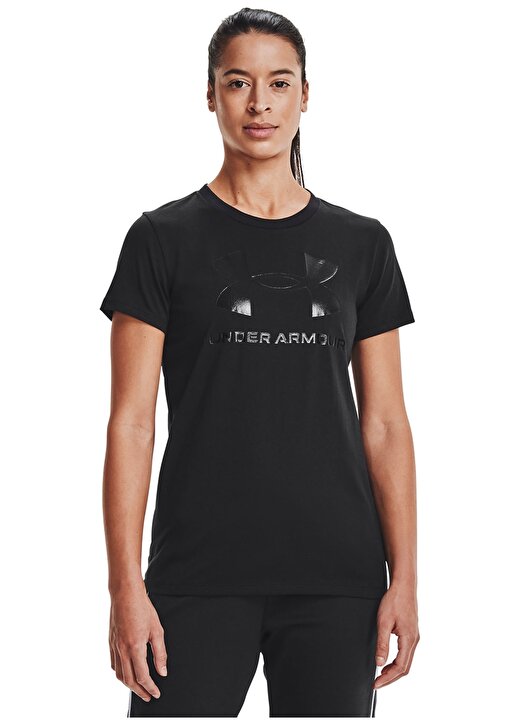 Under Armour Kadın Siyah Bisiklet Yaka T-Shirt 4