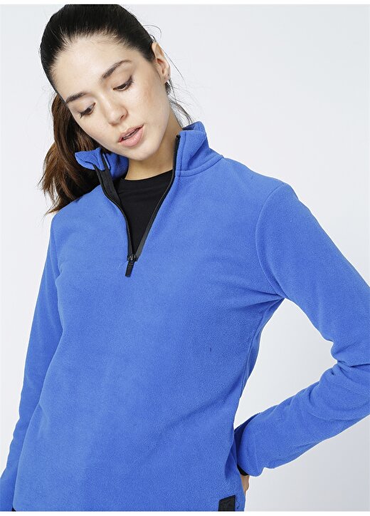 Fabrika Sports S-Polpol Fermuarlı Bato Yaka Basic Mavi Kadın Sweatshirt 2