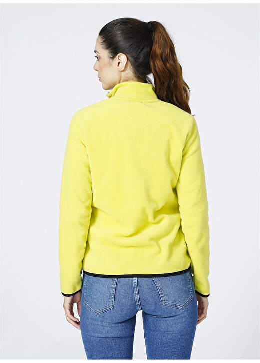 Fabrika Sports S-Polpol Fermuarlı Bato Yaka Basic Sarı Kadın Sweatshirt 4