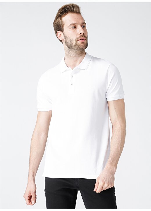 Beymen Business Polo Yaka Beyaz Erkek T-Shirt 1
