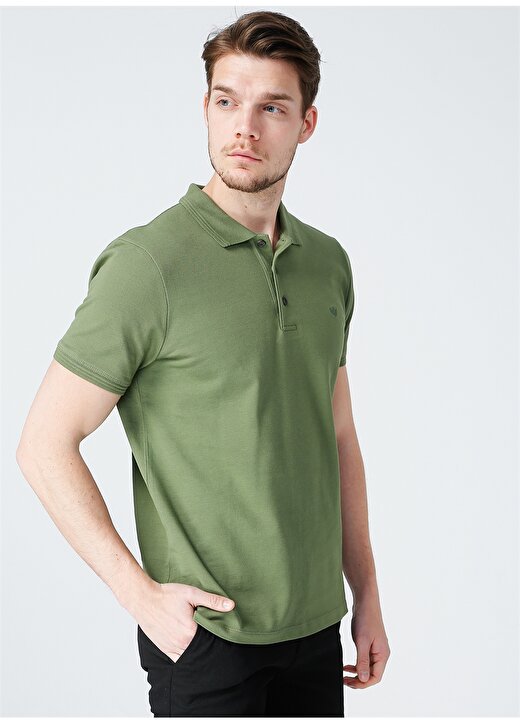 Beymen Business 4B4821200001 Düz Slim Fit Polo Yaka Koyu Yeşil Düğmeli Erkek T-Shirt 2