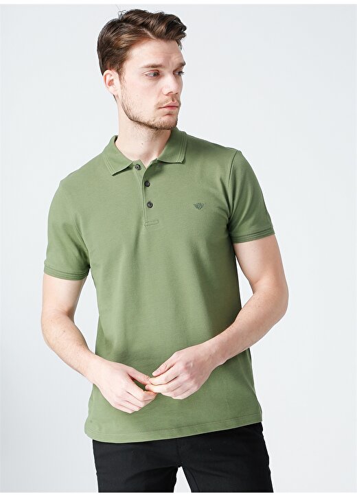 Beymen Business 4B4821200001 Düz Slim Fit Polo Yaka Koyu Yeşil Düğmeli Erkek T-Shirt 3