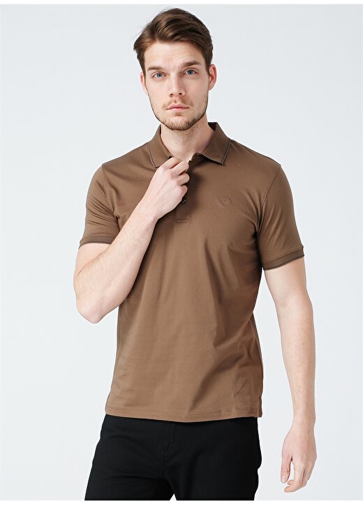 Beymen Business 4B4821200017 Düz Slim Fit Polo Yaka Kahverengi Erkek T-Shirt 2