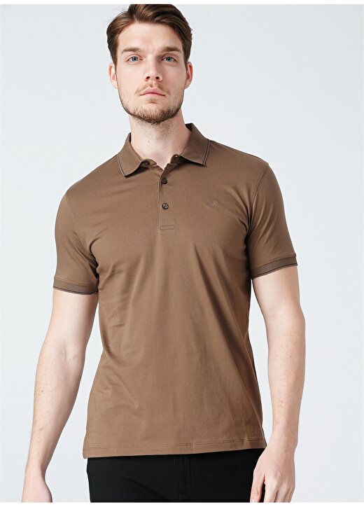 Beymen Business 4B4821200017 Düz Slim Fit Polo Yaka Kahverengi Erkek T-Shirt 3