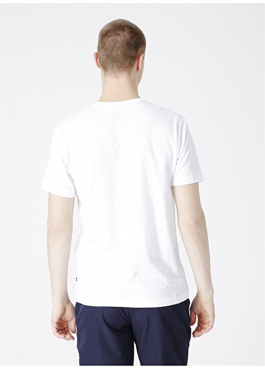 Nautica Erkek Beyaz Bisiklet Yaka T-Shirt 3