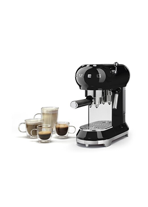 SMEG 50'S Style Retro ECF01BLEU Siyah Espresso Kahve Makinesi 4