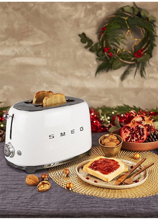 SMEG 50'S Style Retro TSF01WHEU Beyaz 2X Ekmek Kızartma Makinesi 4