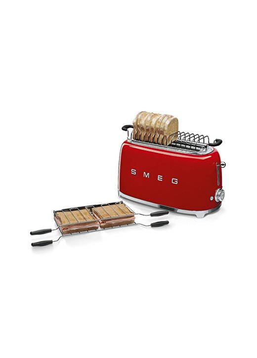 SMEG 50'S Style Retro TSF02RDEU Kırmızı4x Ekmek Kızartma Makinesi 3