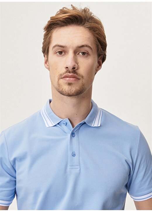 Altınyıldız Classics Polo Yaka Düz Açık Mavi Erkek T-Shirt 4A4821200055 2