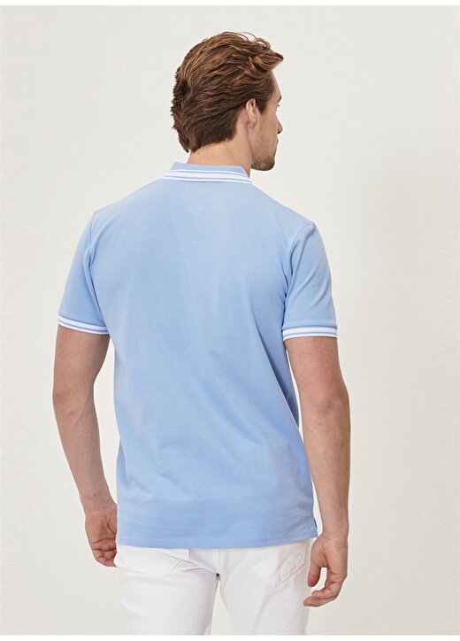 Altınyıldız Classics Polo Yaka Düz Açık Mavi Erkek T-Shirt 4A4821200055 4