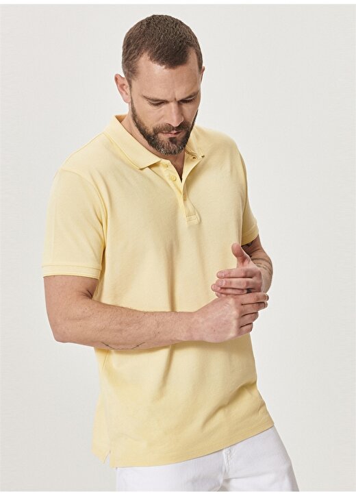Altınyıldız Classics Polo Yaka Düz Sarı - Beyaz Erkek Polo T-Shirt 4A4820200047 4