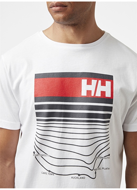 Helly Hansen Shoreline Bisiklet Yaka Kısa Kollu Normal Kalıp Beyaz Erkek T-Shirt 2