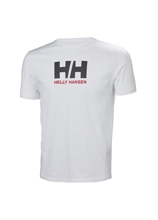 Helly Hansen Hh Logo Bisiklet Yaka Kısa Kollu Normal Kalıp Beyaz Erkek T-Shirt 1