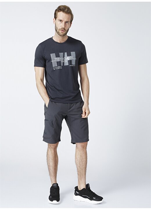 Helly Hansen Hp Racing Bisiklet Yaka Kısa Kollu Normal Kalıp Füme Erkek T-Shirt 2