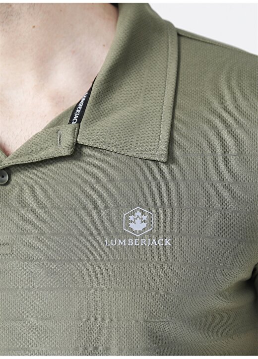 Lumberjack Polo Yaka Kısa Kollu Desenli Yeşil Erkek T-Shirt 4
