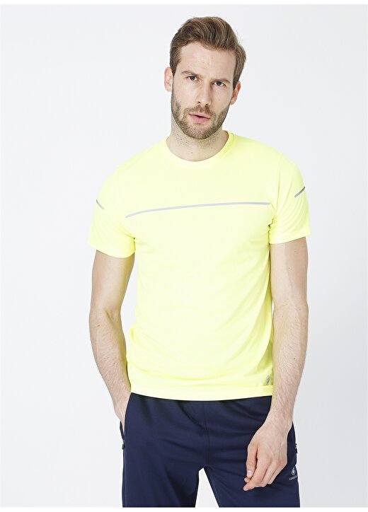Lumberjack Bisiklet Yaka Kısa Kollu Baskılı Neon Sarı Erkek T-Shirt 2
