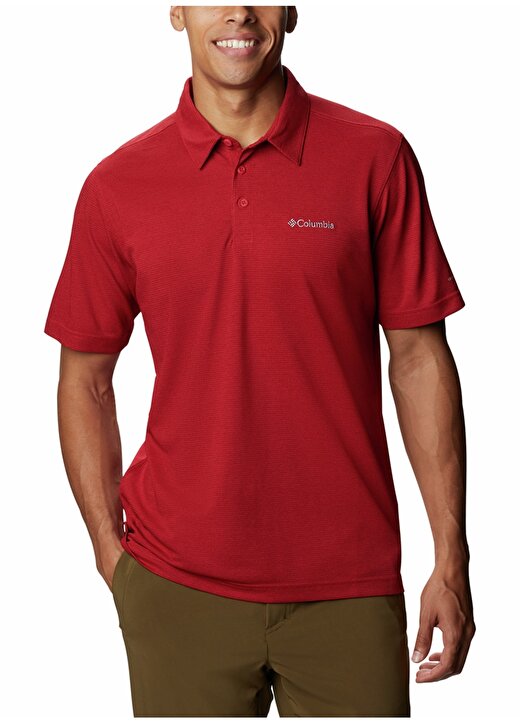 Columbia Düz Kırmızı Erkek Polo T-Shirt AM2996 HAVERCAMP PIQUE POLO 1