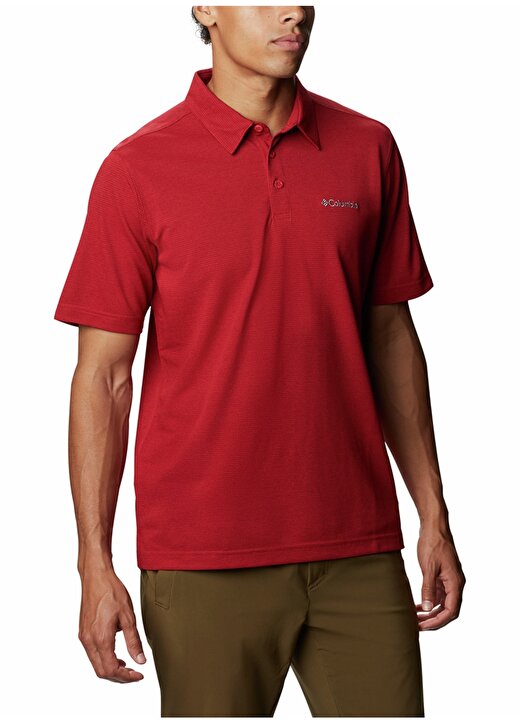 Columbia Düz Kırmızı Erkek Polo T-Shirt AM2996 HAVERCAMP PIQUE POLO 4