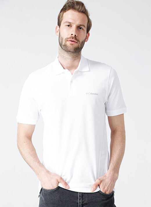 Columbia Beyaz Erkek Polo T-Shirt CS0214 M CASCADE RANGE SOLID POLO I   1