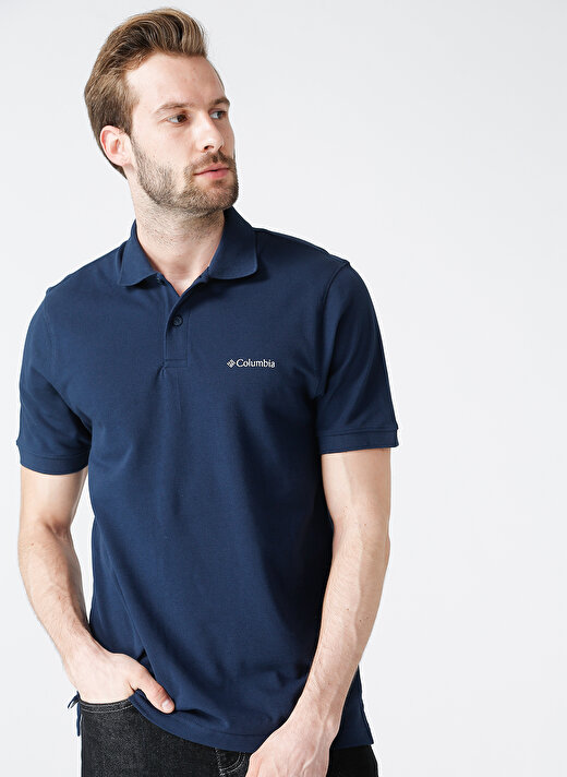 Columbia Düz Mavi Erkek Polo T-Shirt CS0214 M CASCADE RANGE SOLID POLO I 1