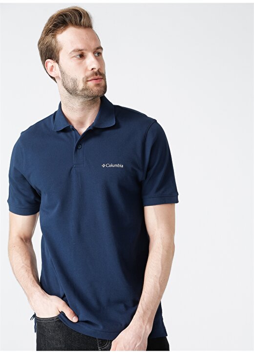 Columbia Düz Mavi Erkek Polo T-Shirt CS0214 M CASCADE RANGE SOLID POLO I 1