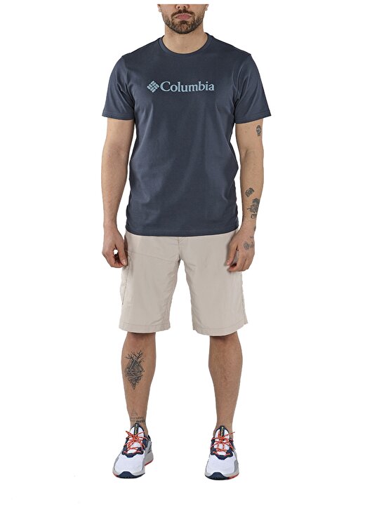 Columbia CS0001 494 Bisiklet Yaka Kısa Kol Baskılı Mavi Erkek T-Shirt 1