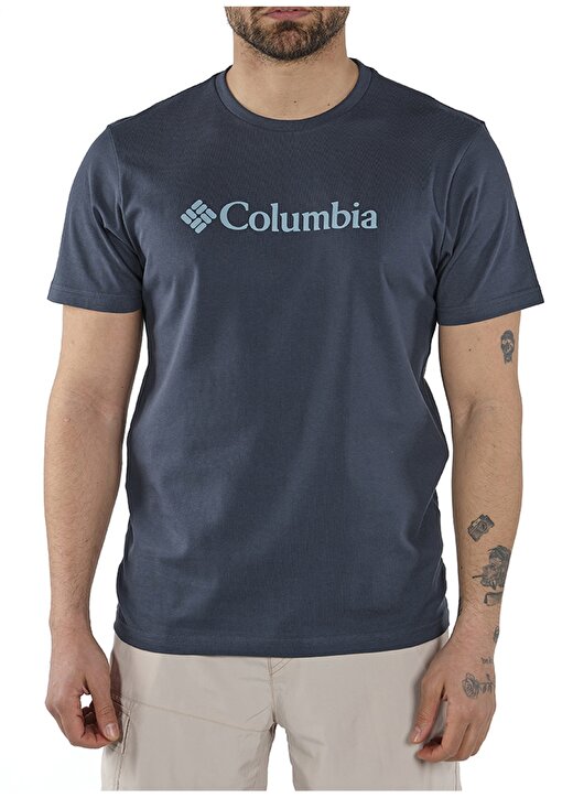 Columbia CS0001 494 Bisiklet Yaka Kısa Kol Baskılı Mavi Erkek T-Shirt 2