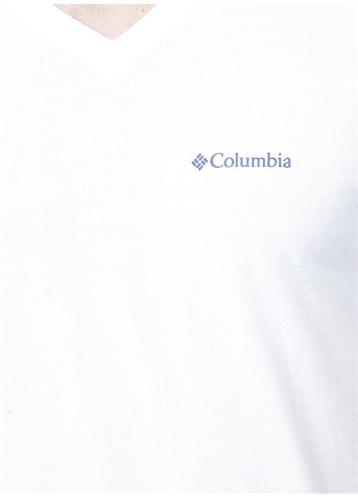 Columbia O Yaka Baskılı Beyaz Erkek T-Shirt CS0207 V-YAKA BASIC TEE 4
