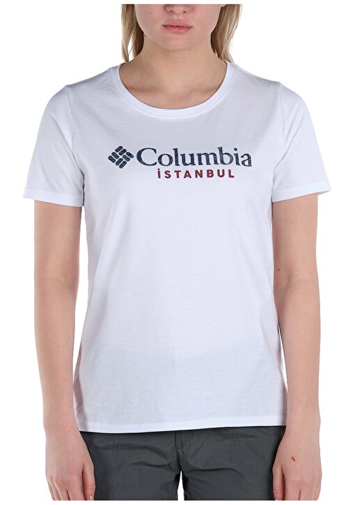 Columbia 910412-9001 O Yaka Normal Kalıp Baskılı Beyaz Kadın T-Shirt 2