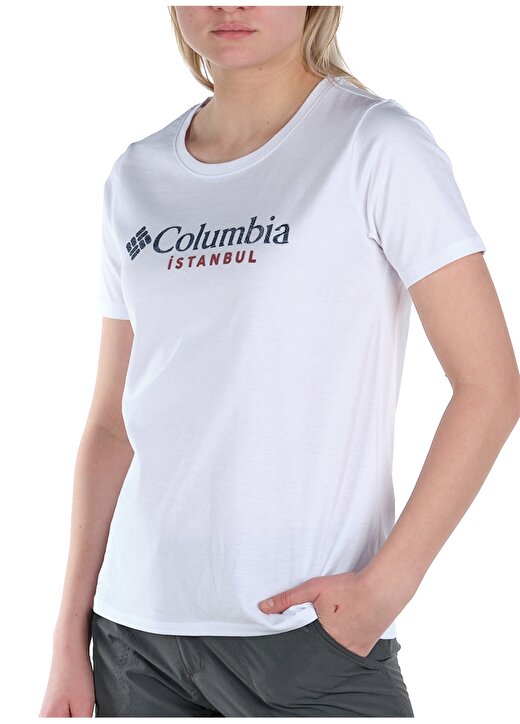 Columbia 910412-9001 O Yaka Normal Kalıp Baskılı Beyaz Kadın T-Shirt 3