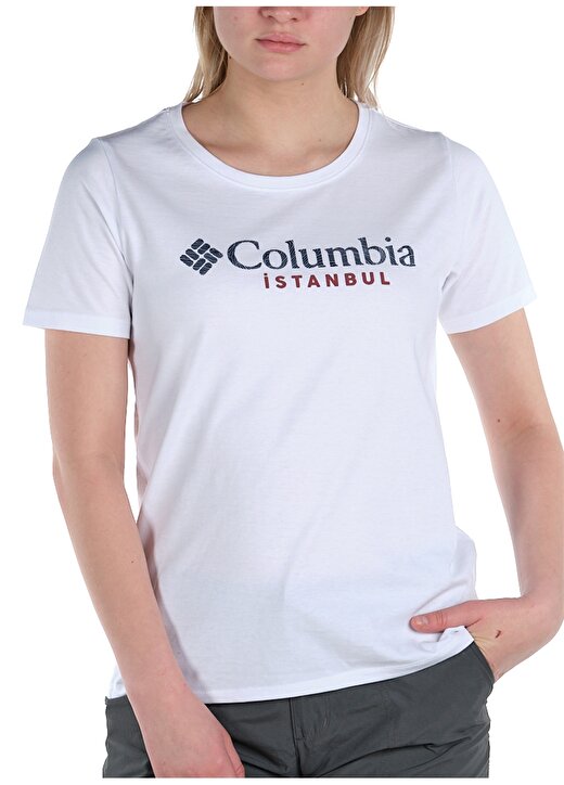 Columbia 910412-9001 O Yaka Normal Kalıp Baskılı Beyaz Kadın T-Shirt 4