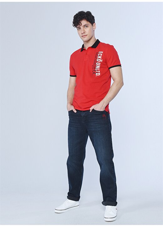 Ecko Unlimited Polo Yaka Baskılı Kırmızı Erkek Polo T-Shirt DAVIS 4
