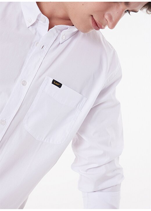 Lee Regular Fit Beyaz Erkek Gömlek L880JK12_Uzun Kollu Gömlek 4