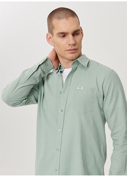 Wrangler Yeşil Erkek Keten Karışımlı Gömlek W211841300 3