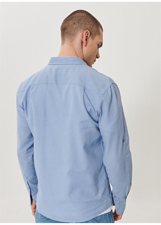 Wrangler Mavi Erkek Keten Karışımlı Gömlek W211841400 4