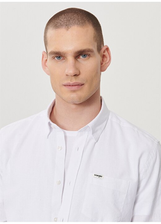 Wrangler Beyaz Erkek Gömlek W211841100_Uzun Kollu Gömlek 4
