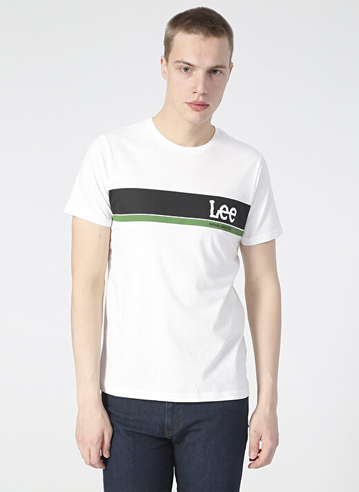 Lee O Yaka Açık Beyaz Erkek T-Shirt L211918102_Logo T-shirt 2