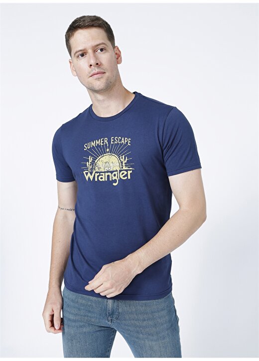 Wrangler O Yaka Lacivert Erkek T-Shirt 1