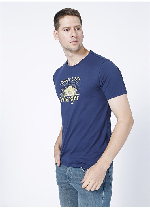 Wrangler O Yaka Lacivert Erkek T-Shirt 3