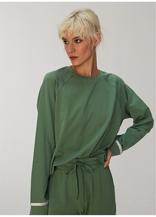 People By Fabrika Yeşil Kadın Sweatshirt 4